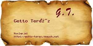 Getto Teréz névjegykártya